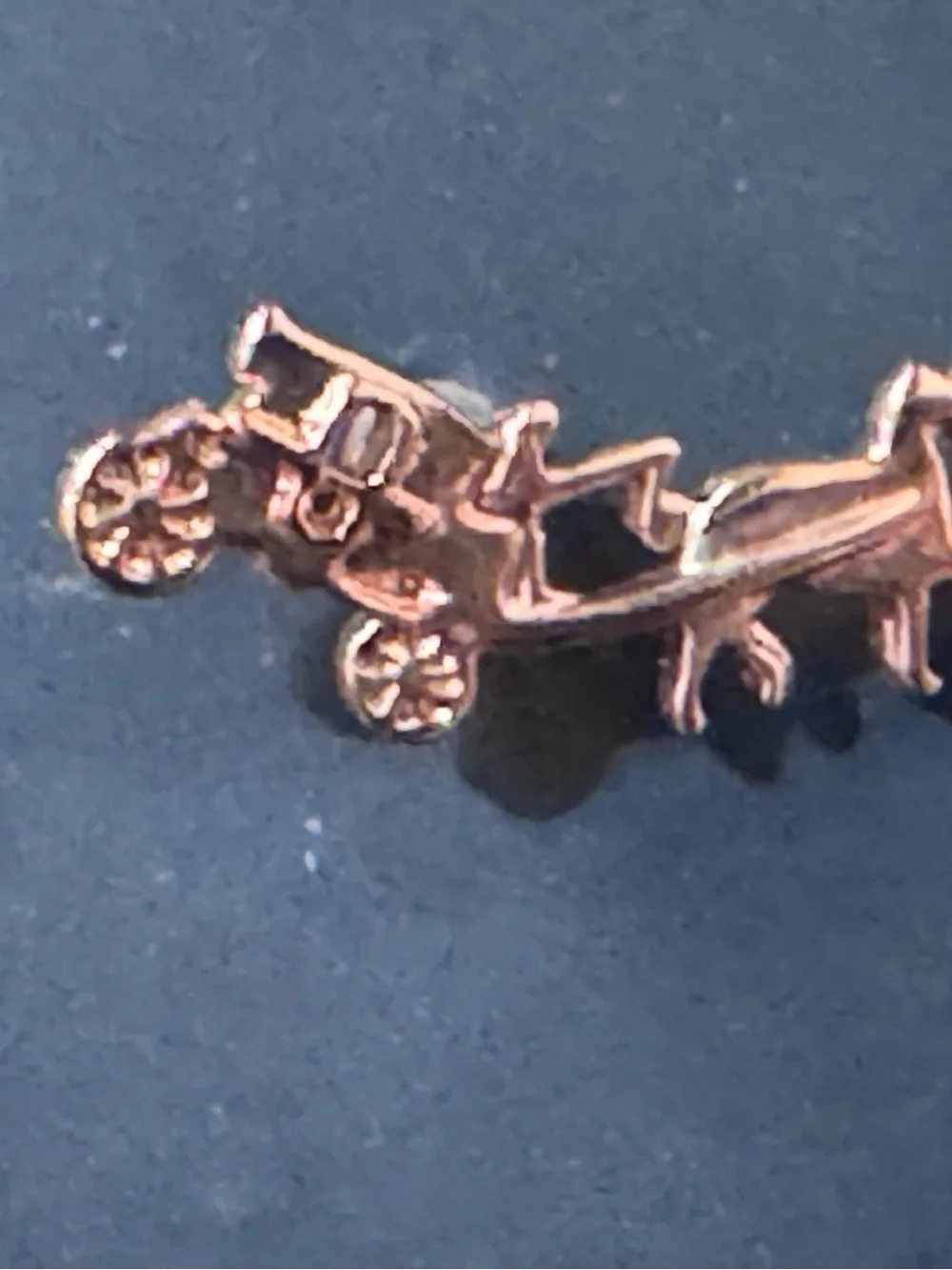 Coach Signature Stagecoach Post Stud Earrings Rose Gold Copper Color Pierced - Picture 4 of 9